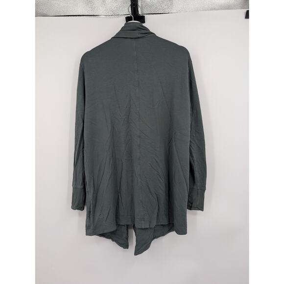 Athleta Open Front Cardigan Green Long Sleeve Women's Large Pockets Comfort - Picture 8 of 8